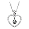 1/6 CTTW Black and White Diamond Heart 18-inch Necklace in Sterling Silver