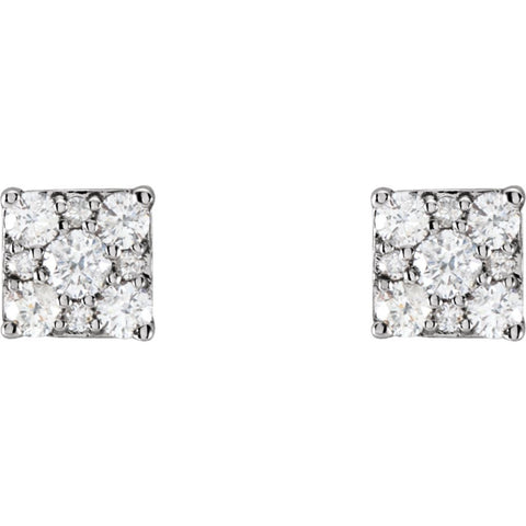14k White Gold 1/3 CTW Diamond Stud Earrings