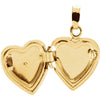14k Yellow Gold .005 CTW Diamond Heart Shaped Locket