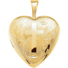 Heart Locket with Cross in Gold Plated Sterling Silver