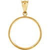 Tab Back Frame Pendant For 1/4 Ounce American Eagle, 1/4 Ounce South African Rand, or 1/4 Ounce Chinese Panda Coin in 14K Yellow Gold