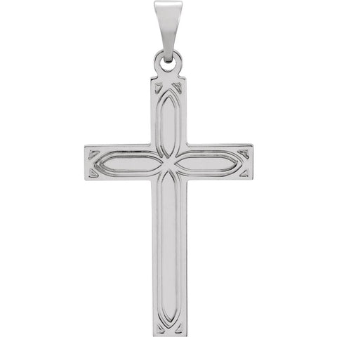 14k White Gold Cross Pendant