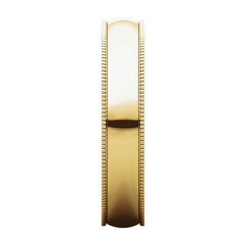 10k Yellow Gold 4mm Light Comfort Fit Milgrain Band , Size 6