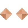 14k Rose Gold Pyramid Earrings