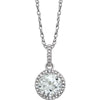Sterling Silver Created White Sapphire & 0.01 ctw. Diamond 18-inch Necklace