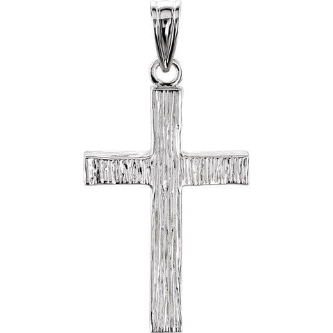 14k White Gold Cross Pendant