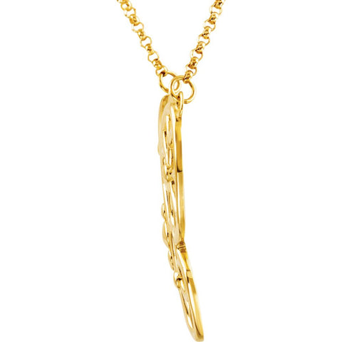 14k Yellow Gold Butterfly & Floral-Inspired Necklace or Center