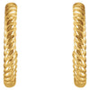14k Yellow Gold 12mm Rope Design Hoop Earrings