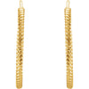 14k Yellow Gold 21mm Rope Design Hoop Earrings