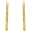 14k Yellow Gold 21mm Rope Design Hoop Earrings