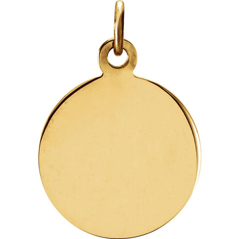 14k Yellow Gold 12mm Round St. George Medal
