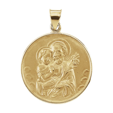 18k Yellow Gold 24.5mm St. Joseph Medal