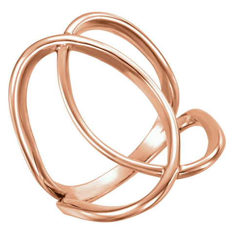 14k Rose Gold Freeform Ring , Size 7