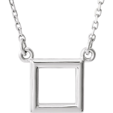 Sterling Silver Square 16.5" Necklace
