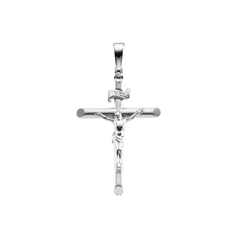 14k White Gold Crucifix Pendant