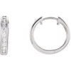 Pair of Cubic Zirconia Hinged Hoop Earrings in Sterling Silver