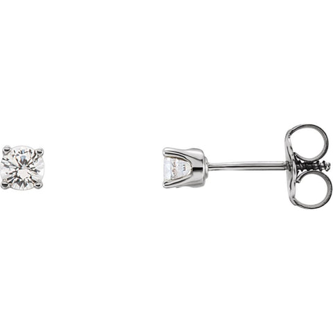 Sterling Silver Imitation Diamond Youth Earrings