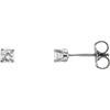 Sterling Silver Imitation Diamond Kid's Earrings