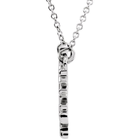 14k White Gold Snowflake 16" Necklace