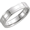 14k White Gold 5mm Flat Comfort-Fit Milgrain Wedding Band for Men, Size 10