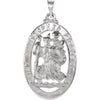 25.00x18.00 mm St. Christopher Medal in 14K White Gold