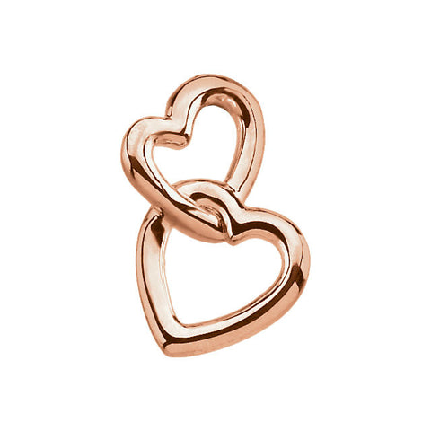 14k Yellow Gold Double Heart Pendant