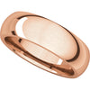 14k Rose Gold 6mm Comfort Fit Band, Size 9.5
