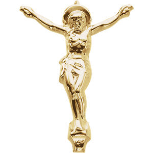 14k Yellow Gold 23x17mm Crucifix Pendant