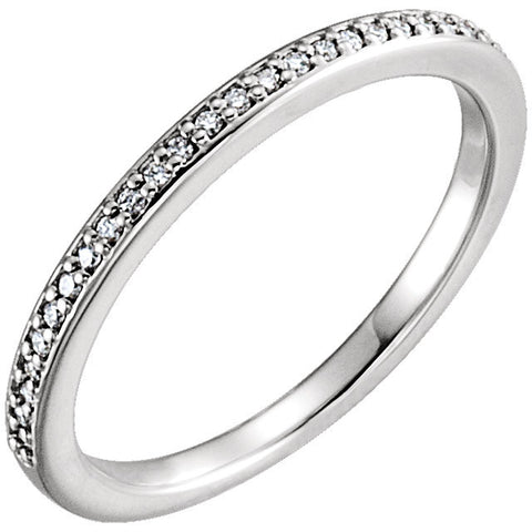 18k White Gold 1/8 CTW Diamond Band, Size 7