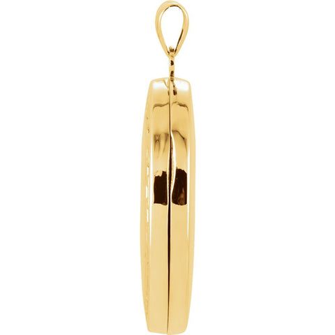 14k Yellow Gold & White Oval Locket