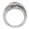 14k White Gold 3/4 CTW Diamond Criss Cross Ring, Size 7