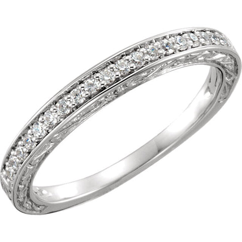 14k White Gold 1/5 CTW Diamond Band, Size 7