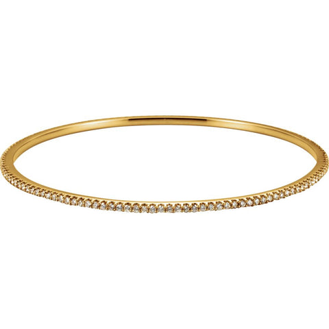 14k Yellow Gold 2 CTW Diamond Stackable Bangle Bracelet