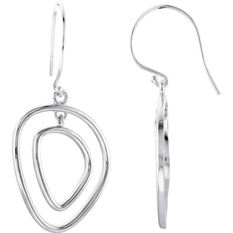 14k White Gold Open Silhouette Earrings