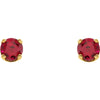 14k Yellow Gold Chatham® Lab-Grown Ruby Youth Earrings