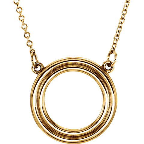 14k Yellow Gold Circle 16" Necklace