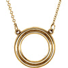 14K Yellow Gold Circle 16-Inch Necklace