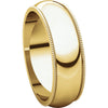 10k Yellow Gold 6mm Milgrain Band, Size 10