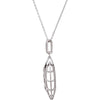 14k White Gold .06 CTW Diamond Nest Design 18" Necklace