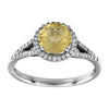 14k White Gold 1/5 CTW Diamond & Citrine Ring, Size 7