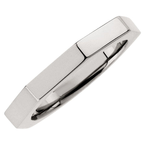 14k White Gold 3.75mm Octagon Band Size 8