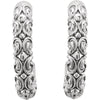 14k White Gold 20x4.1mm Sculptural-Inspired Half-Hoop Earrings