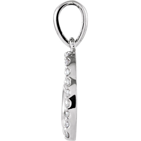 14k White Gold .07 CTW Diamond Heart Pendant