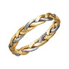 Two-Tone Handwoven Wedding Band Ring in 14k White and Yellow Gold ( Size 7 )