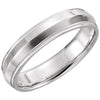 14k White Gold 5mm Knife Edge Comfort-Fit Milgrain Band, Size 8