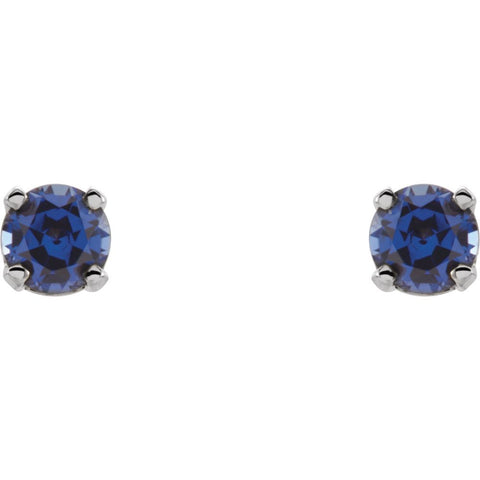 14k Yellow Gold Genuine Emerald Youth Earrings