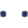 14k White Gold Genuine Ruby Youth Earrings