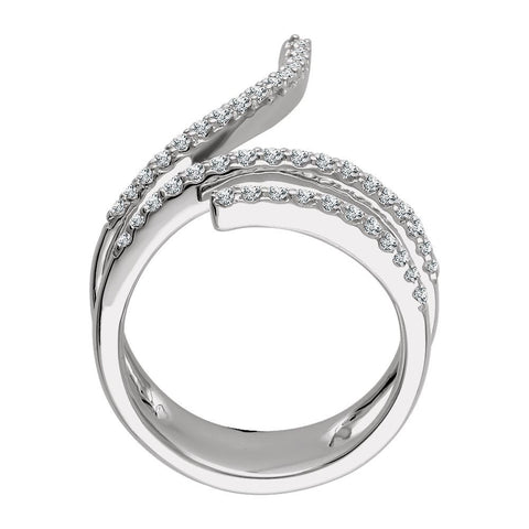 14k White Gold 1/2 CTW Diamond Spiral Wrap Ring