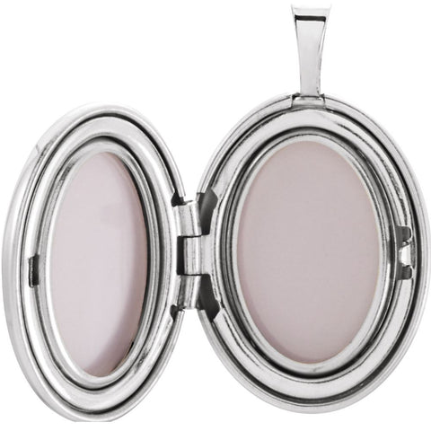 Sterling Silver Oval Cross Locket