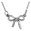 14K White Gold Knotted Bow 18-Inch Necklace